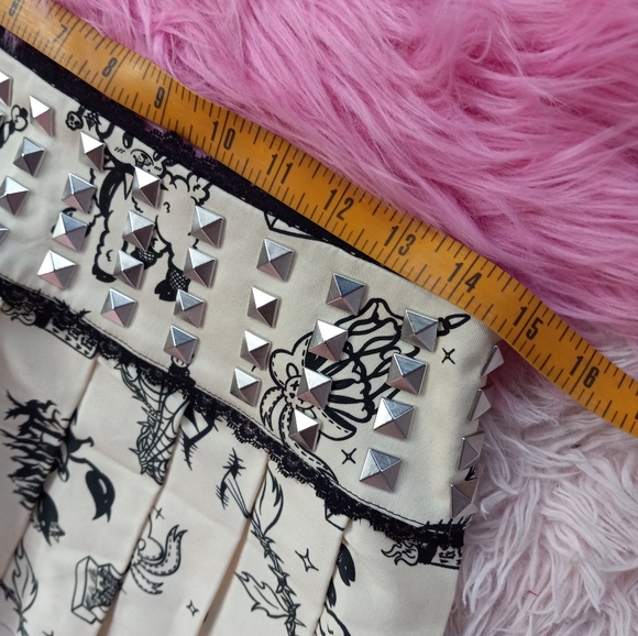 DK kawaii goth creepy cute dbl corset laced top & metal stud skirt set SOLD! - Picture 11 of 15